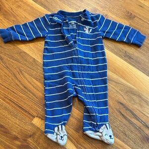 Carter's Navy Striped Footie with Bunny Details